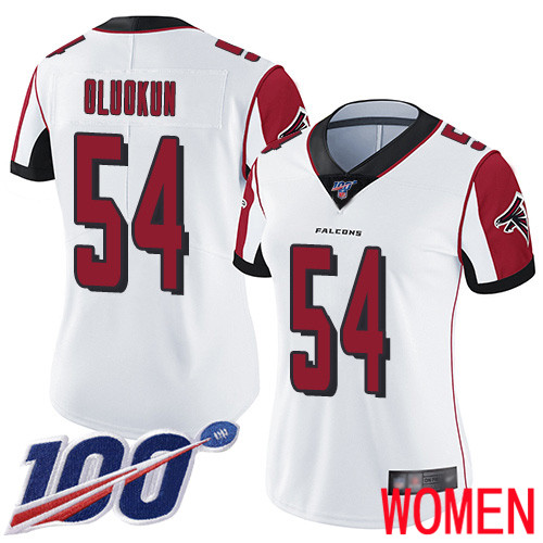 Atlanta Falcons Limited White Women Foye Oluokun Road Jersey NFL Football 54 100th Season Vapor Untouchable